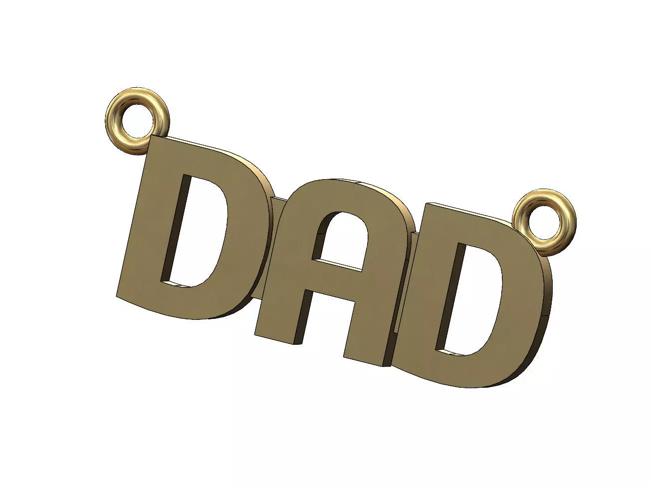 Dad nameplate pendant 3D print model_0