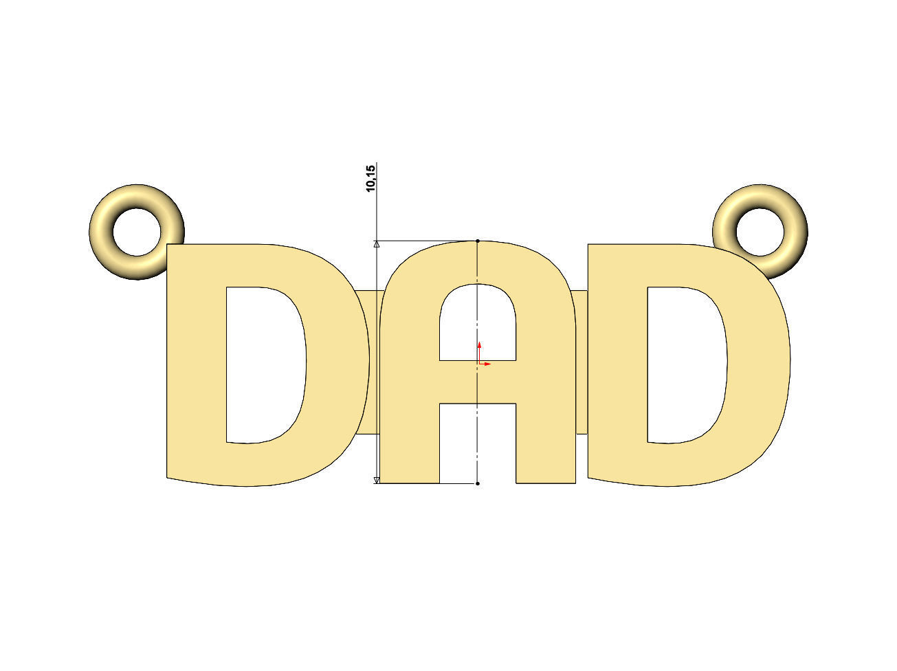 Dad nameplate pendant 3D print model_4