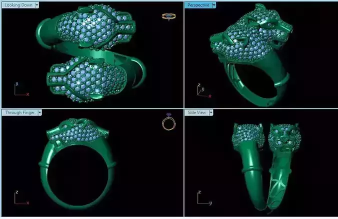 TIGER GOLD DIMAND RING