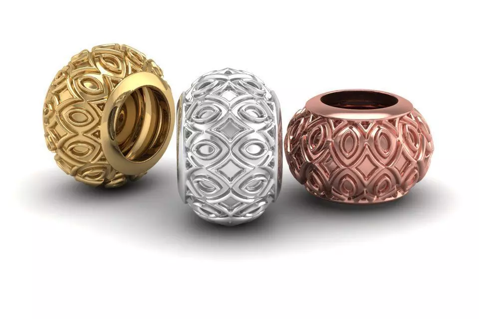 Gold and Silver bead charm 3D print model_0