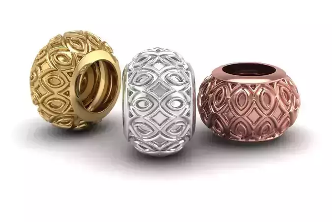 Gold and Silver bead charm 3D print model