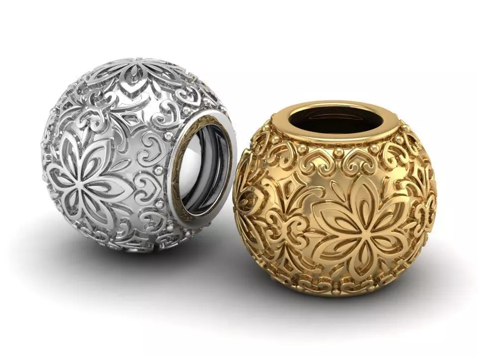 Flower ball charm 3D print model_0