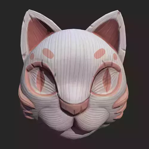 White Tiger Mask Pbr Low-poly 3D model
