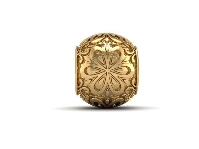 Flower bead charm 3D print model_1