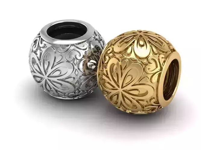 Flower bead charm 3D print model