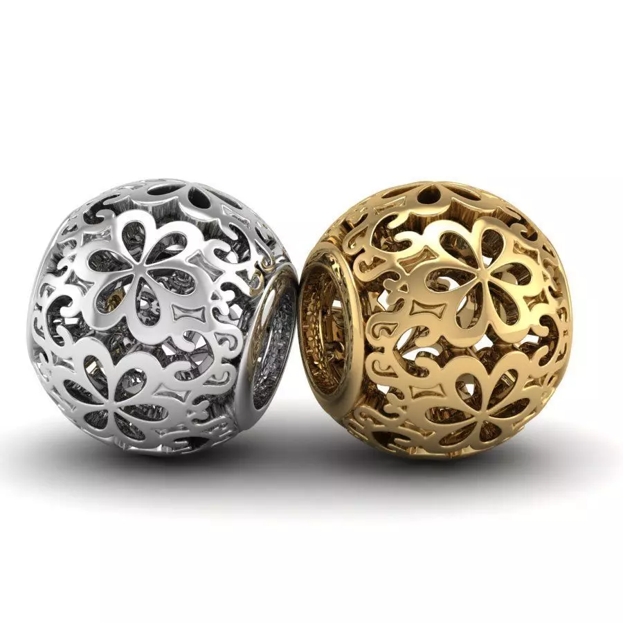 Flower Hollow bead charm 3D print model_0