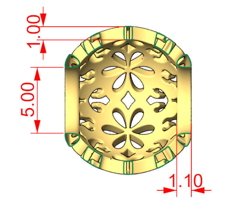 Flower Hollow bead charm 3D print model_5