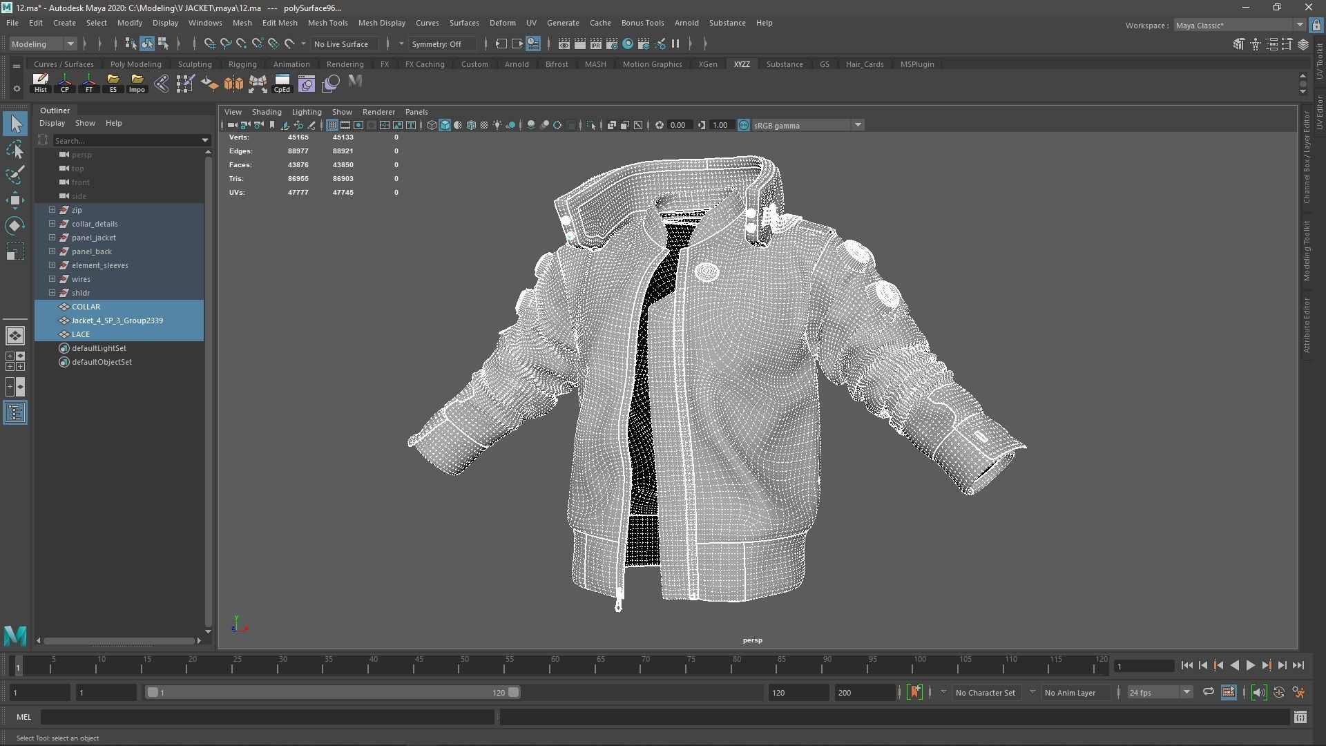 Tutorial - Cyberpunk Jacket Samurai Low-poly 3D model_10
