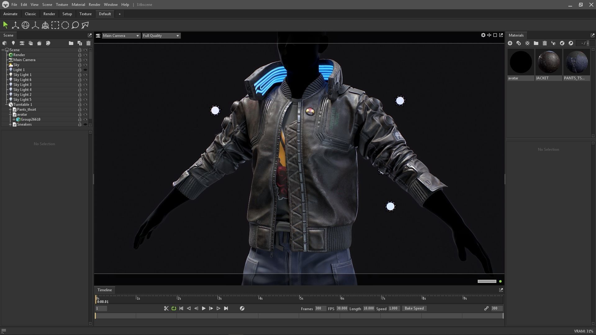 Tutorial - Cyberpunk Jacket Samurai Low-poly 3D model_9