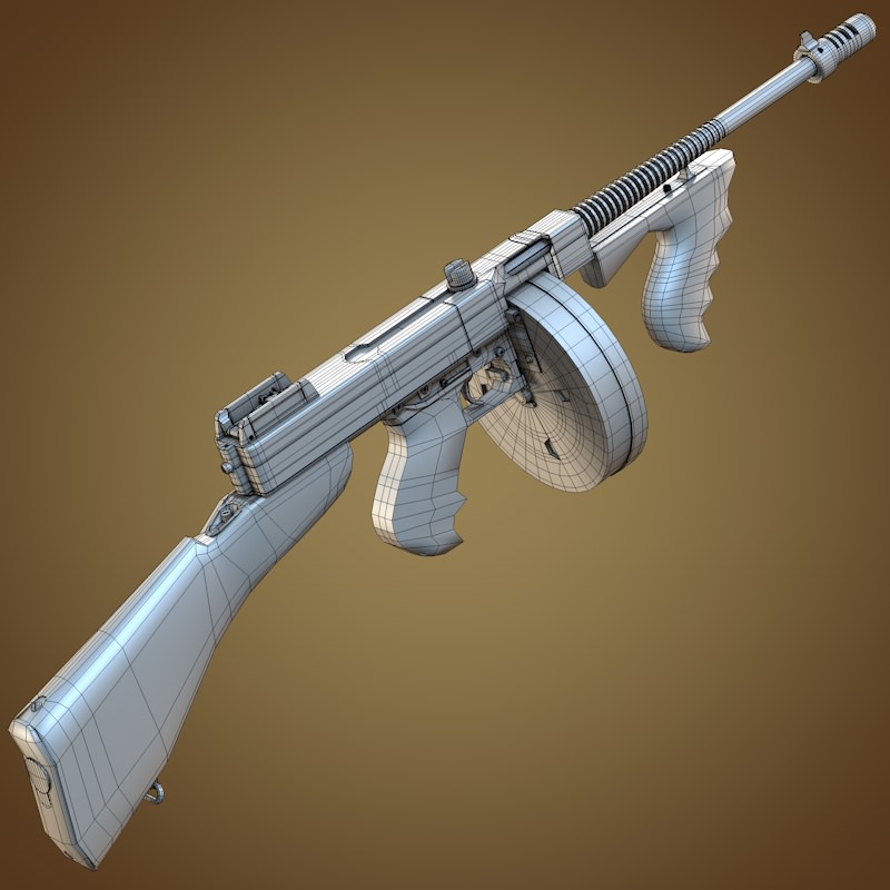 Thompson submachine gun 3D model_8
