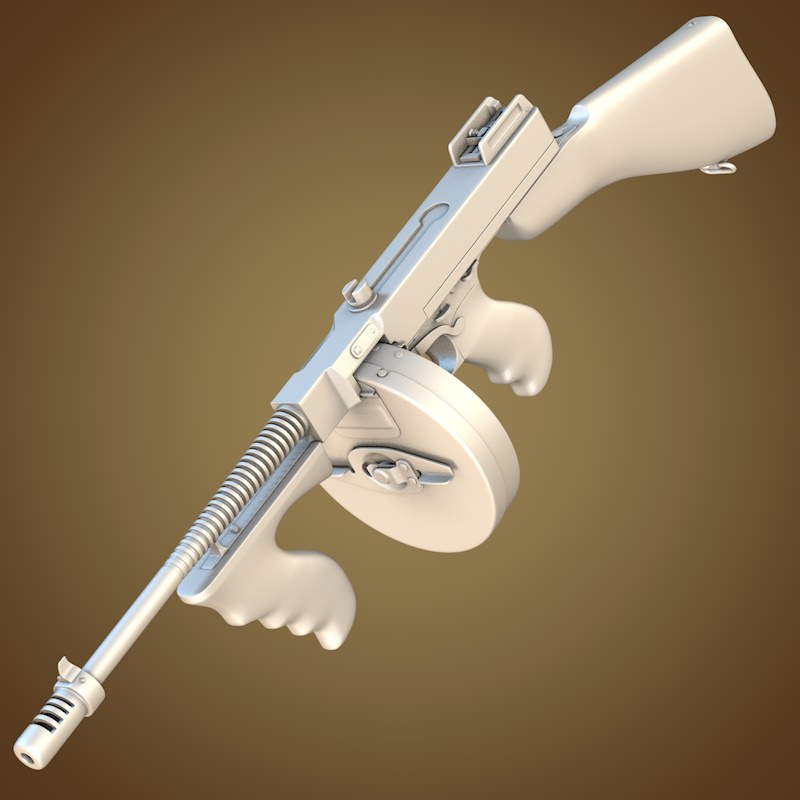 Thompson submachine gun 3D model_7