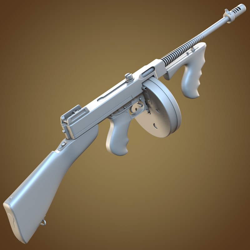 Thompson submachine gun 3D model_6