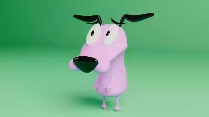 Courage The Cowardly Dog 3D Model Ready for Games and Animation