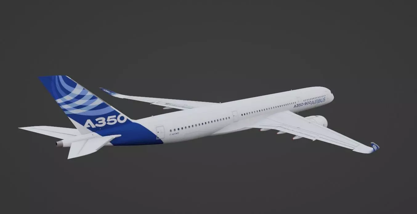 Airbus a350 plane and a320 cockpit 3D model