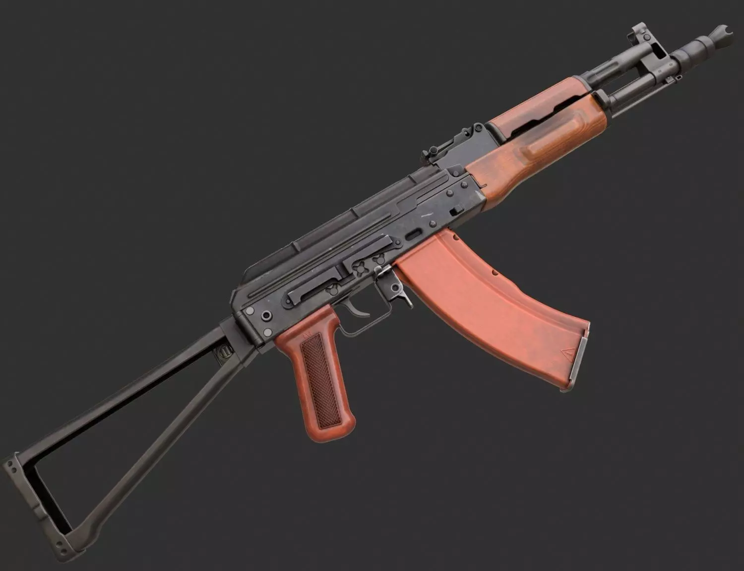 AK-47 Assault Rifle PBR Low-poly 3D model_0