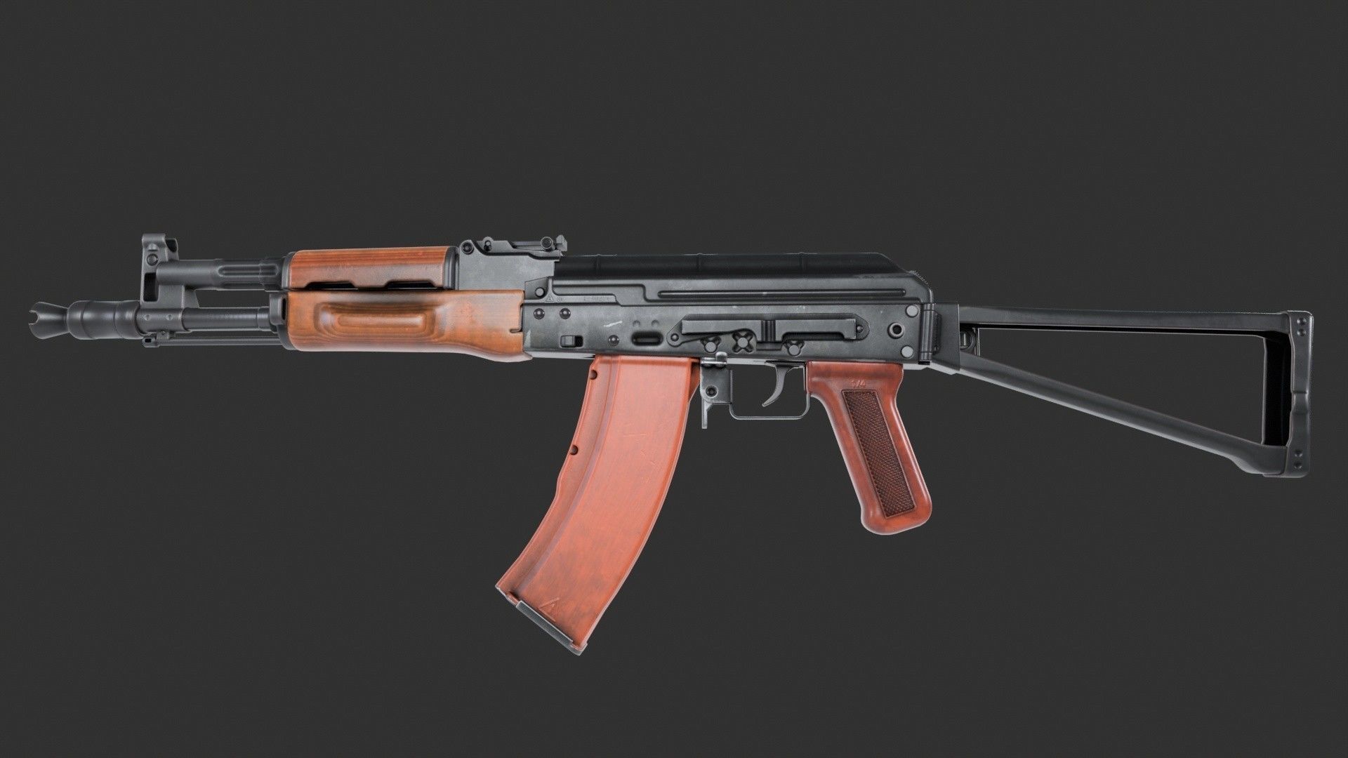 AK-47 Assault Rifle PBR Low-poly 3D model_2