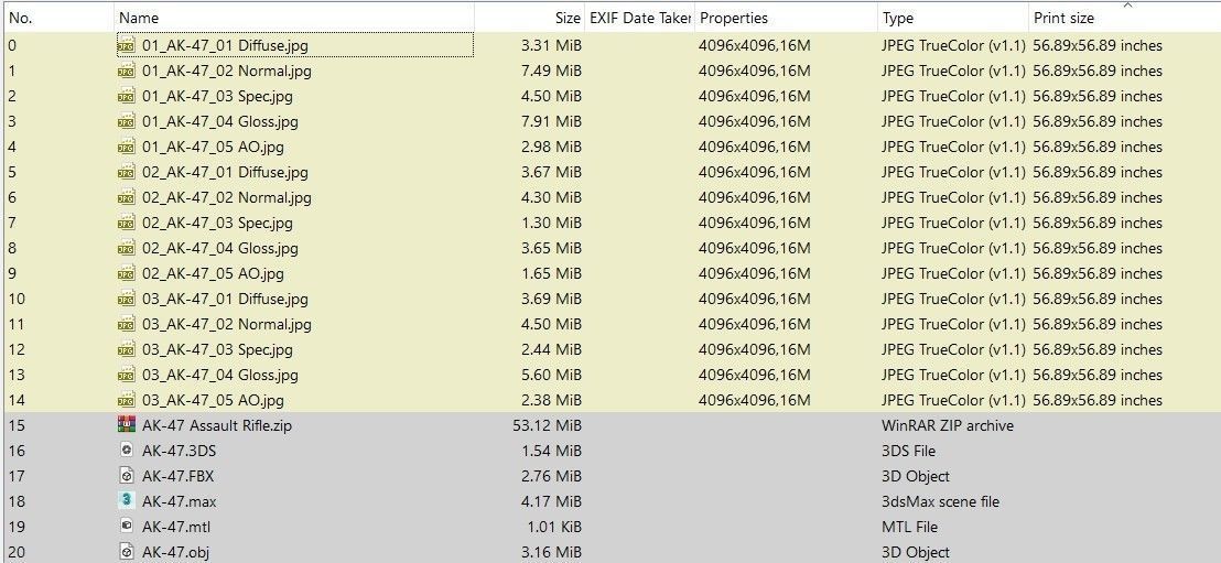 AK-47 Assault Rifle PBR Low-poly 3D model_18