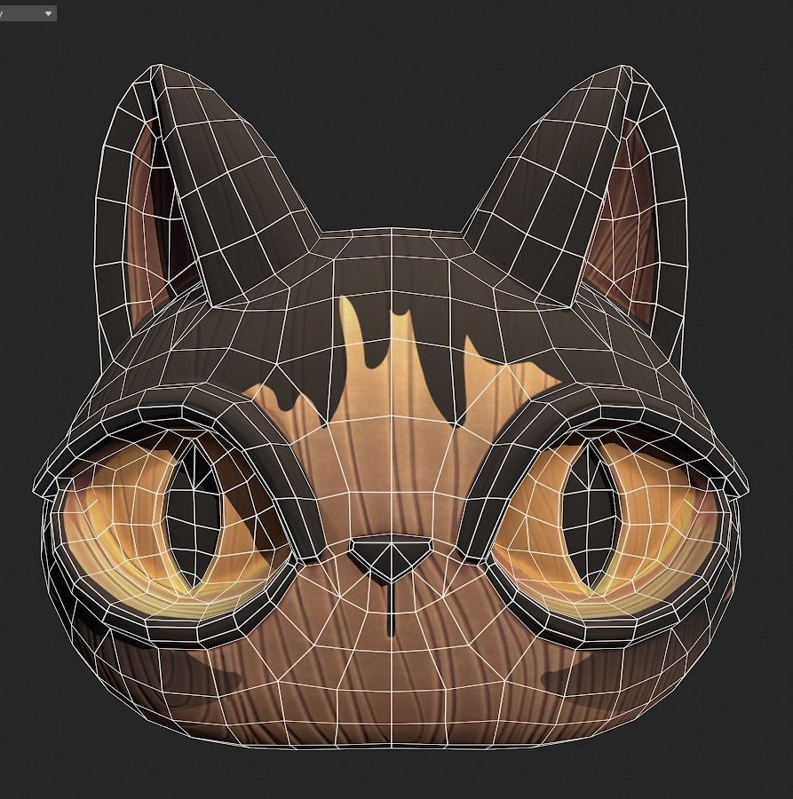 Cat Mask Pbr Low-poly 3D model_5