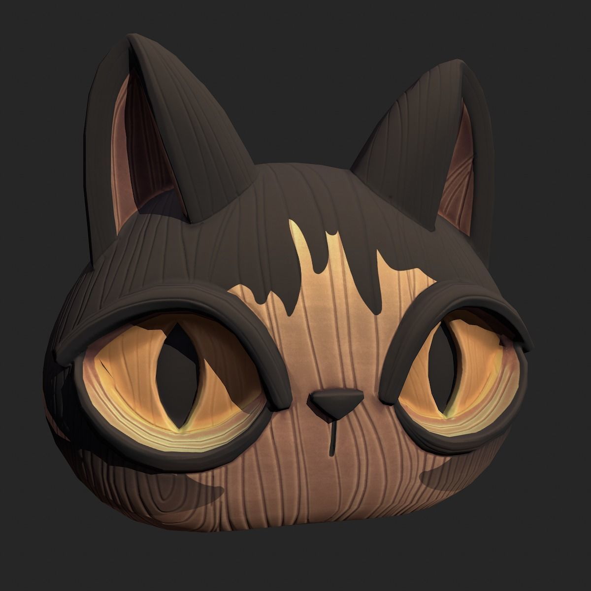 Cat Mask Pbr Low-poly 3D model_2