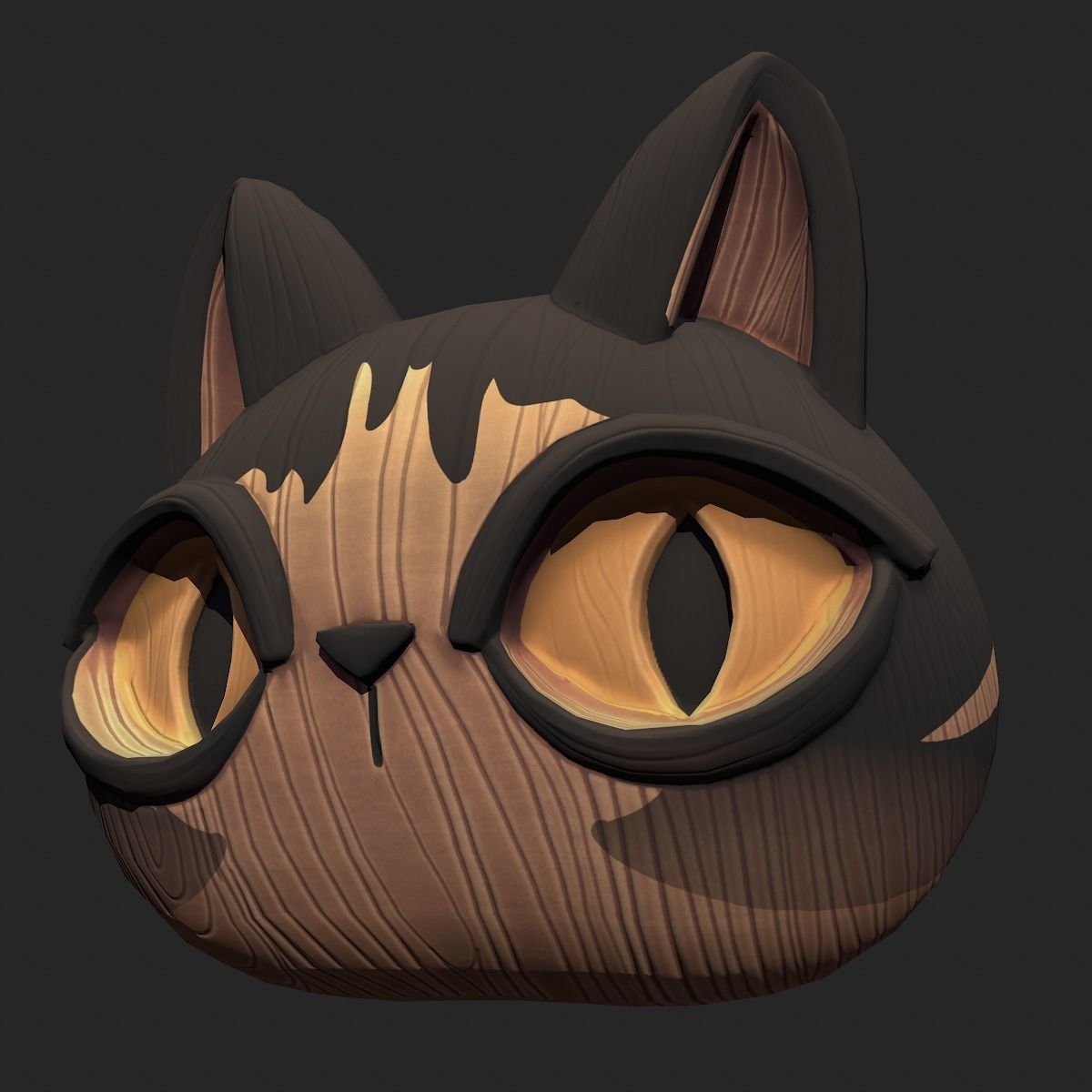 Cat Mask Pbr Low-poly 3D model_3