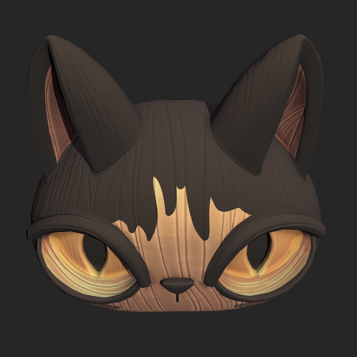 Cat Mask Pbr Low-poly 3D model_4