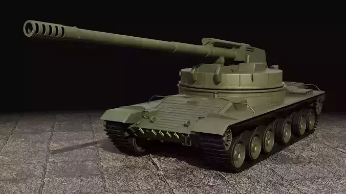 Object 327  Puck self-propelled artillery low-poly rigged Low-poly 3D model