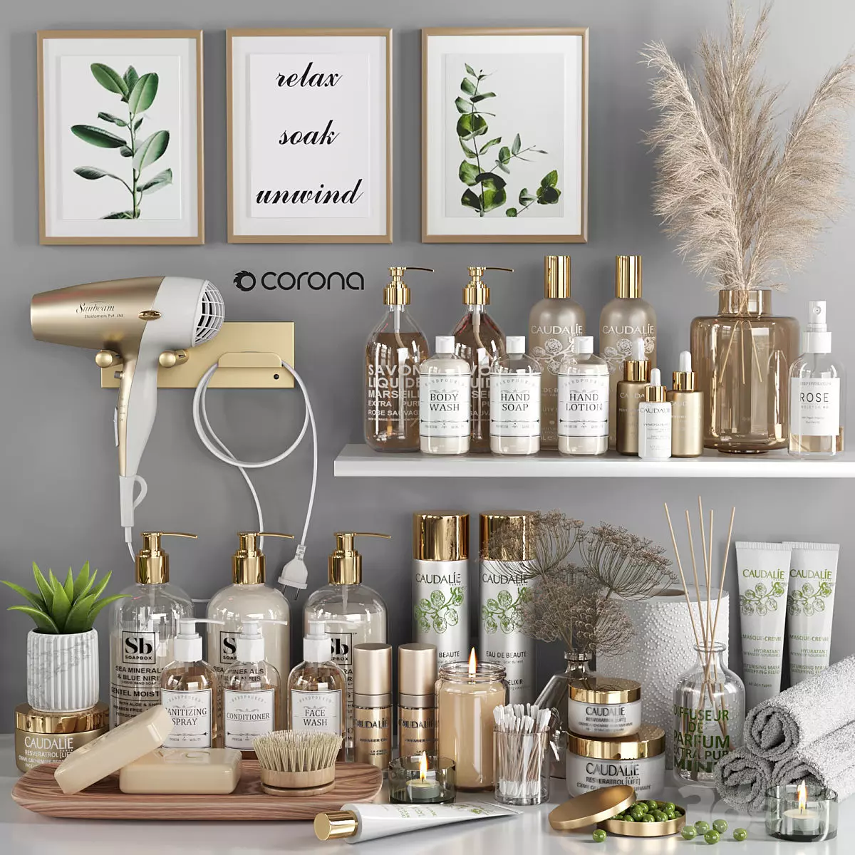 bathroom accessories 3D model