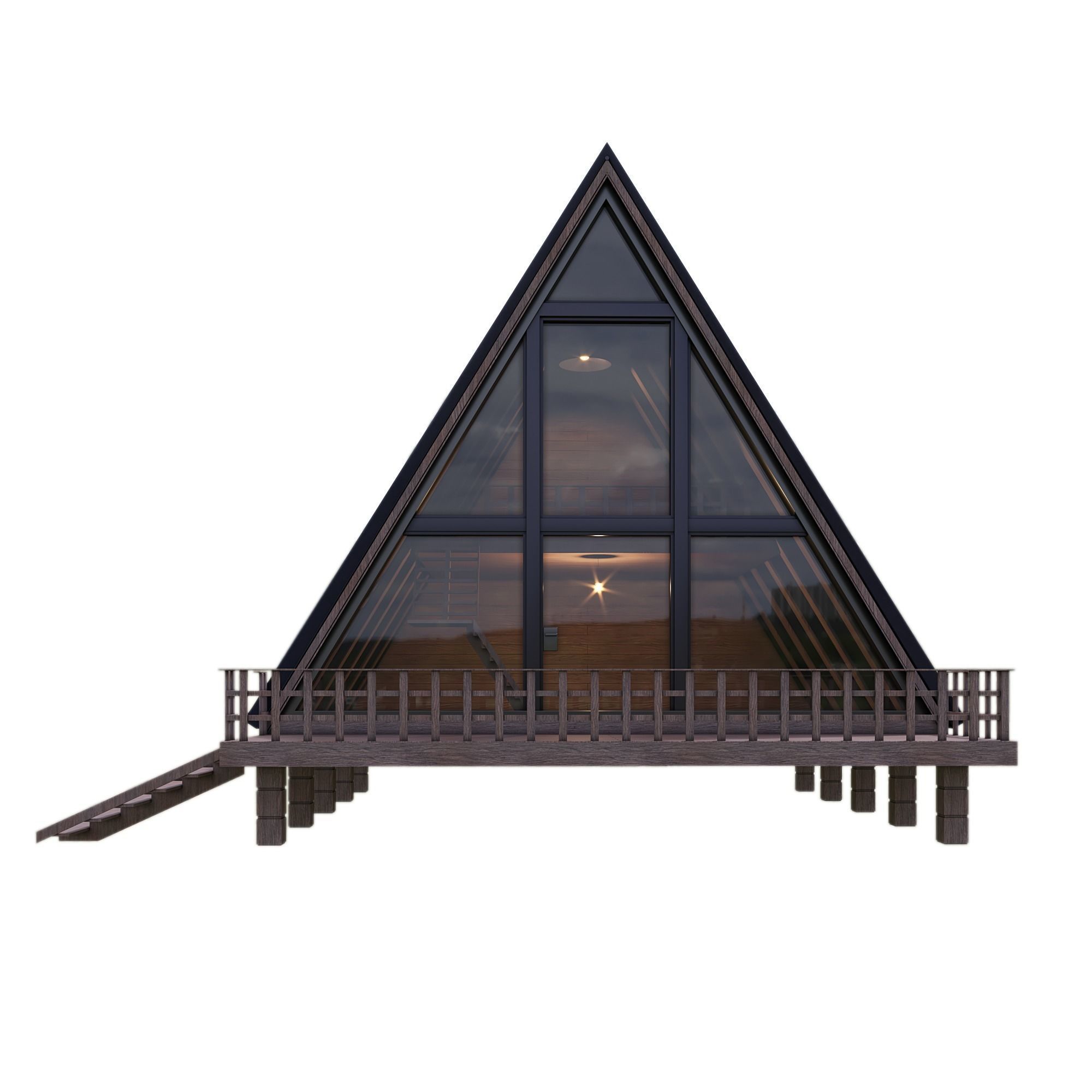 A-frame house 3D model_1