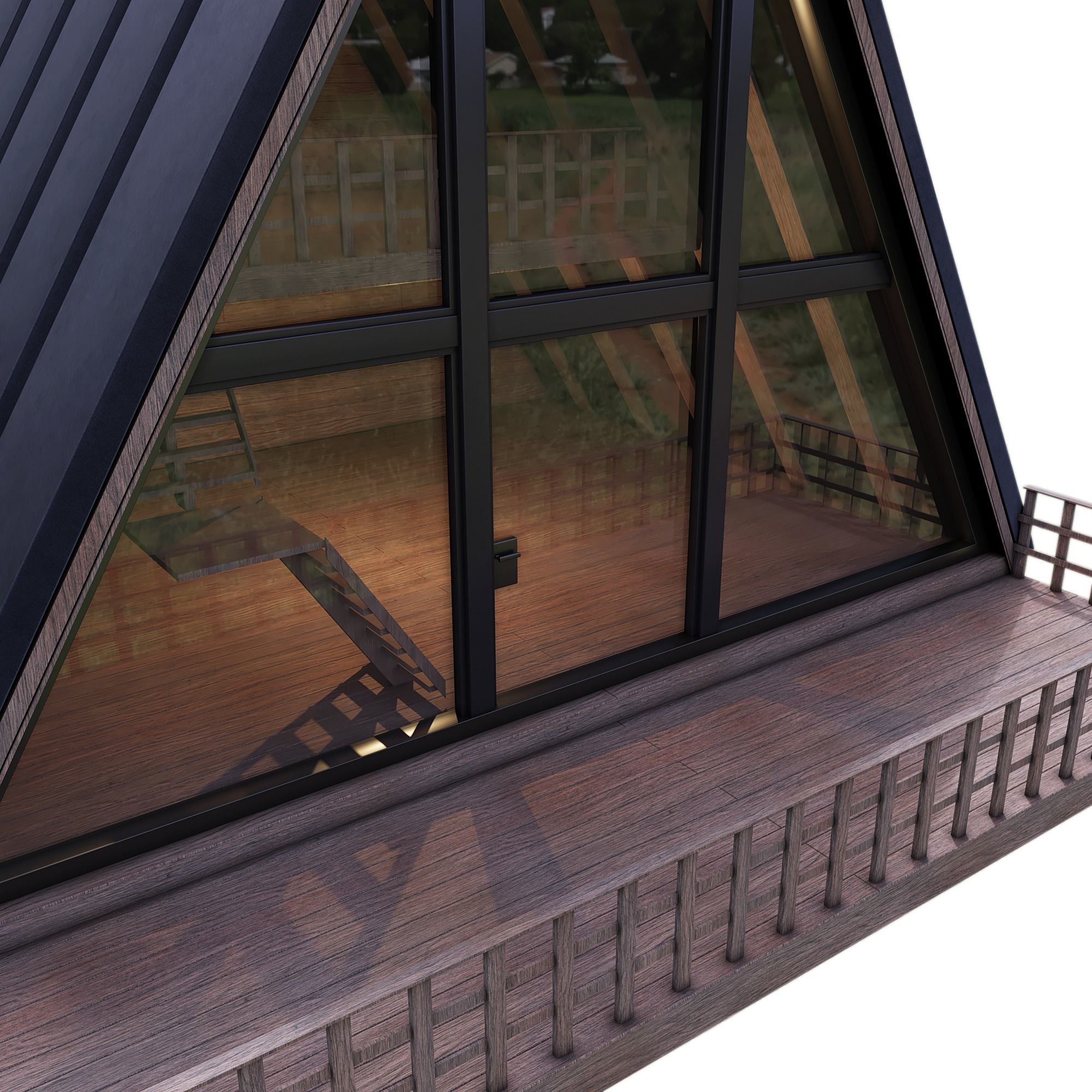 A-frame house 3D model_3