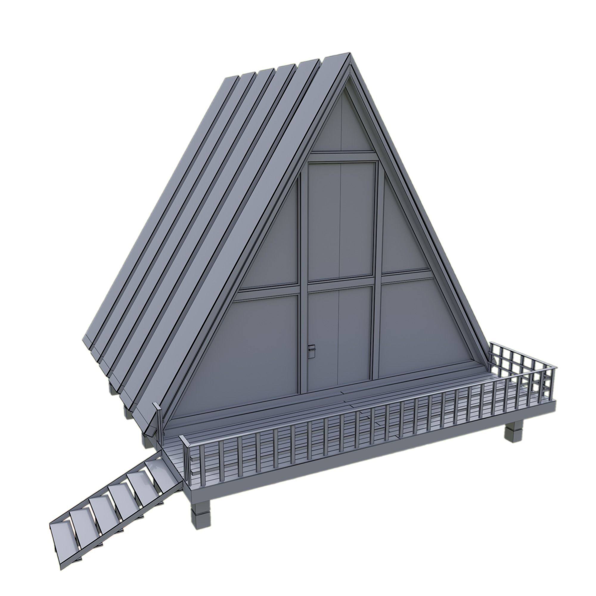 A-frame house 3D model_4