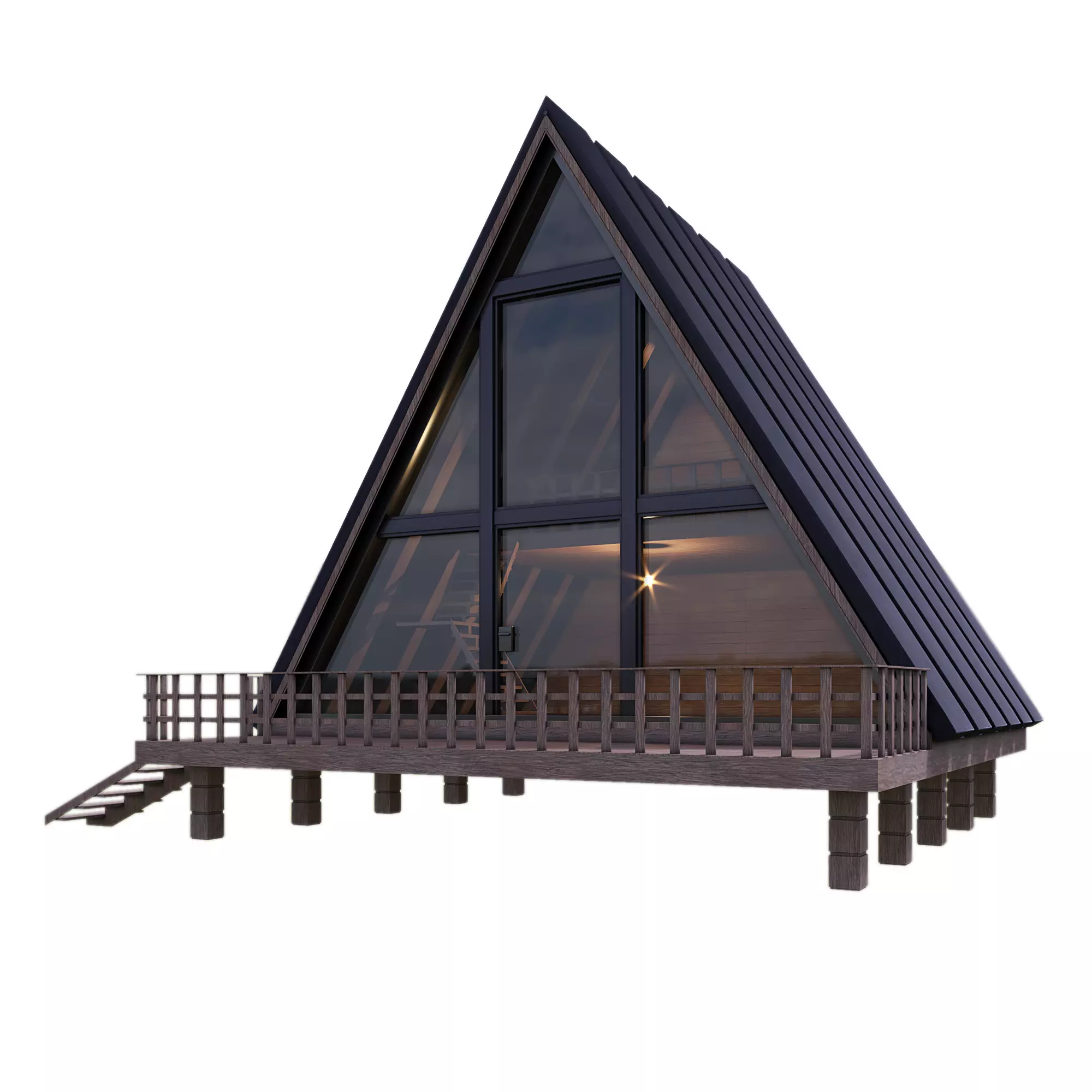 A-frame house 3D model_0