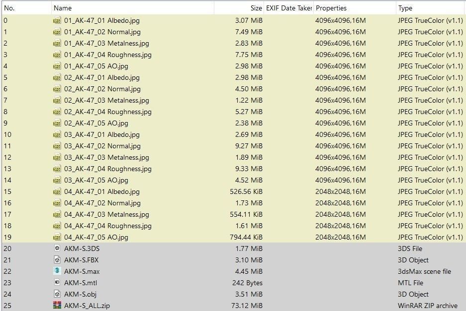 AKM-S Assault Rifle PBR Low-poly 3D model_20