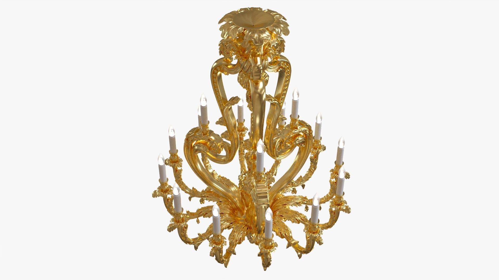 Classic bronze chandelier 0018 3D model_4