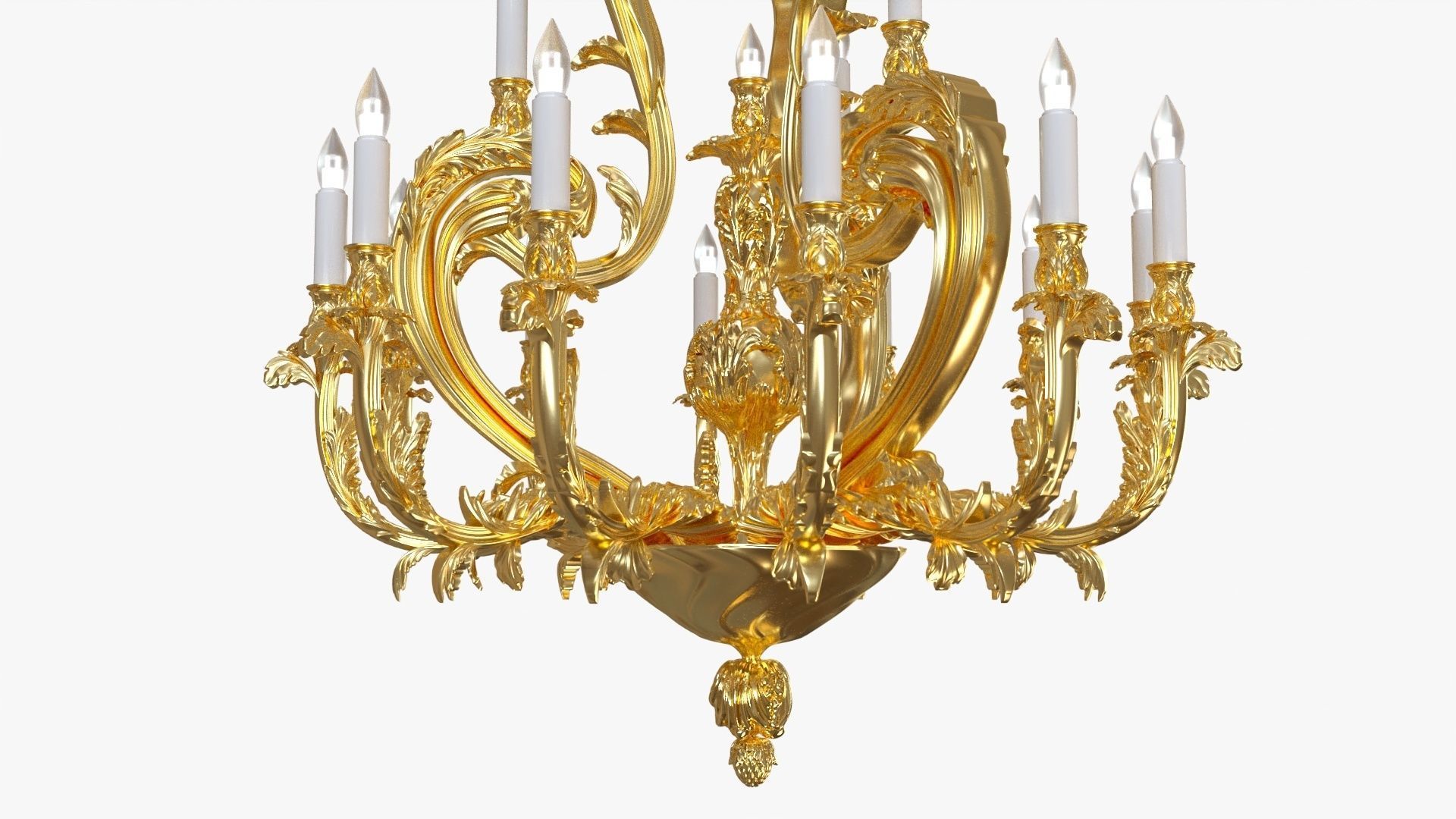 Classic bronze chandelier 0018 3D model_3