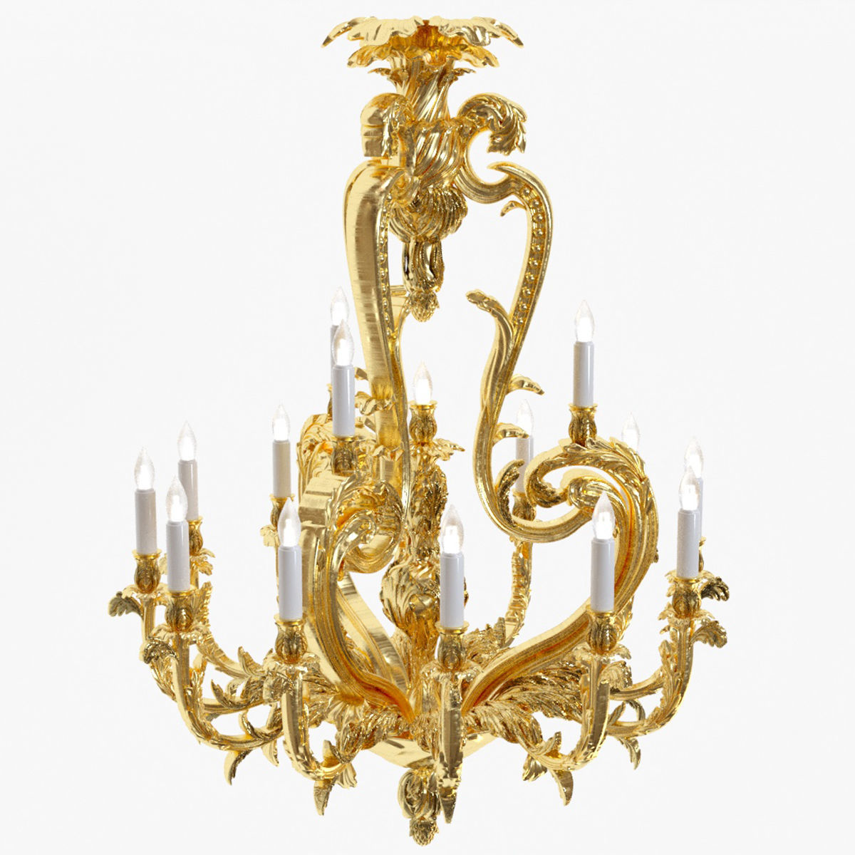 Classic bronze chandelier 0018 3D model_1