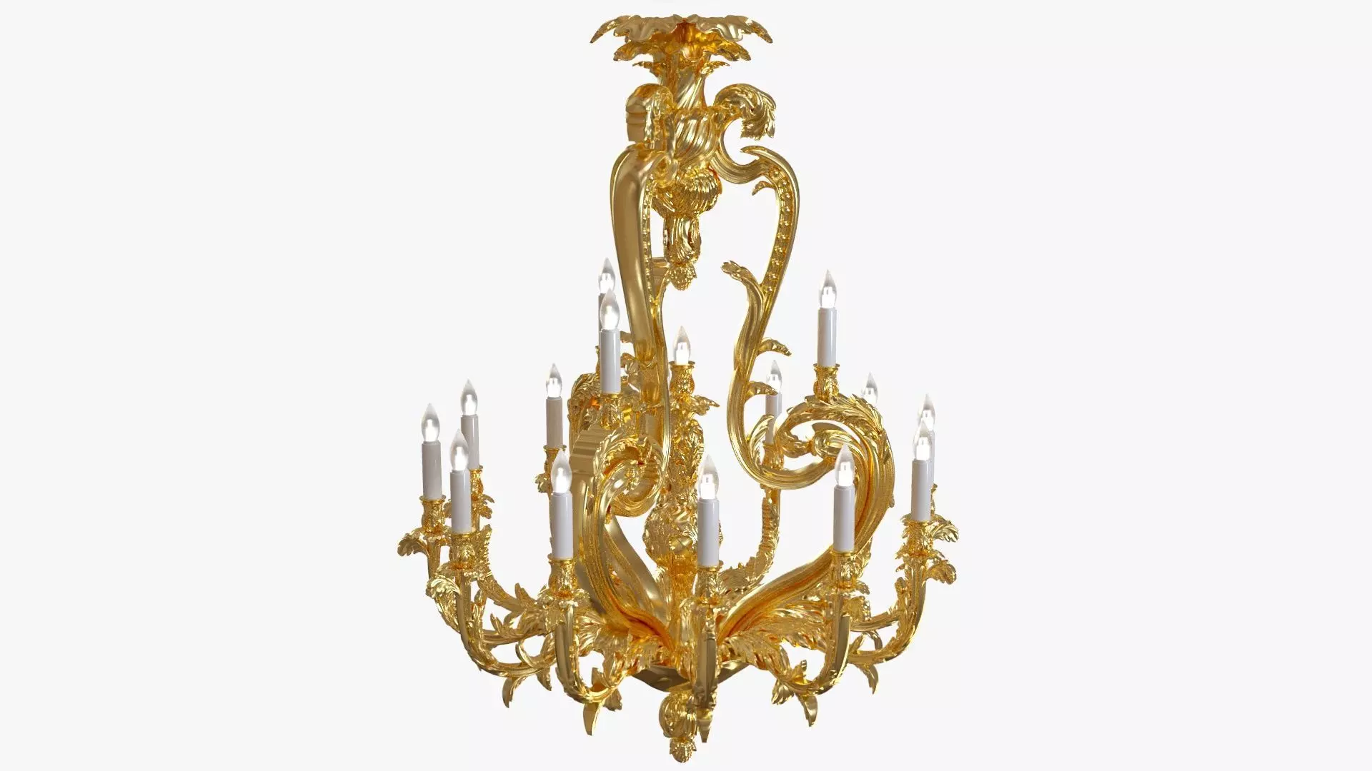 Classic bronze chandelier 0018 3D model_0