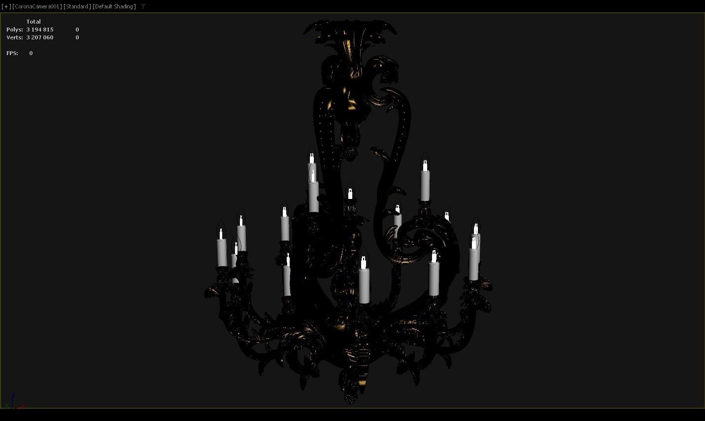 Classic bronze chandelier 0018 3D model_7
