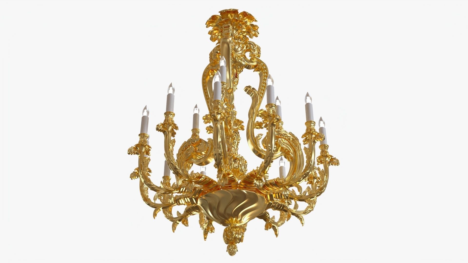 Classic bronze chandelier 0018 3D model_2