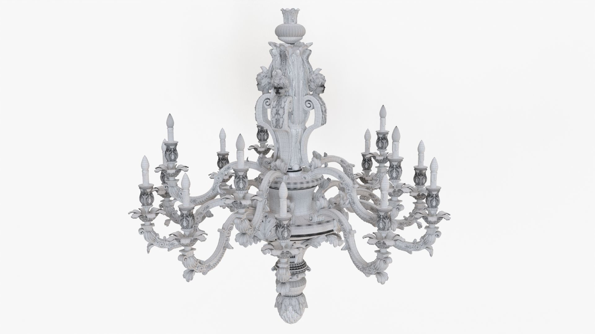 Classic bronze chandelier 0014 3D model_7