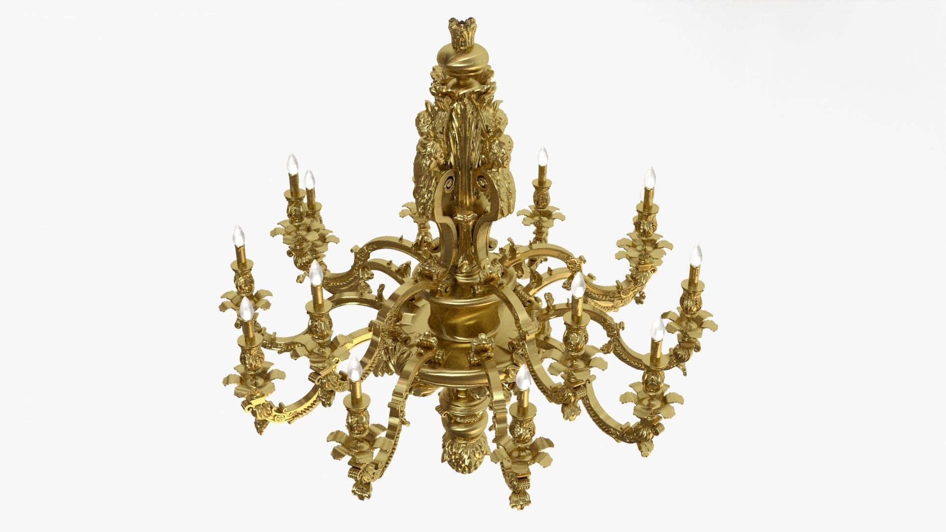 Classic bronze chandelier 0014 3D model_4