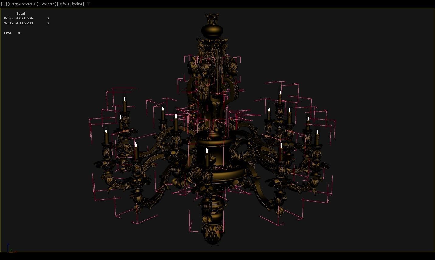 Classic bronze chandelier 0014 3D model_6