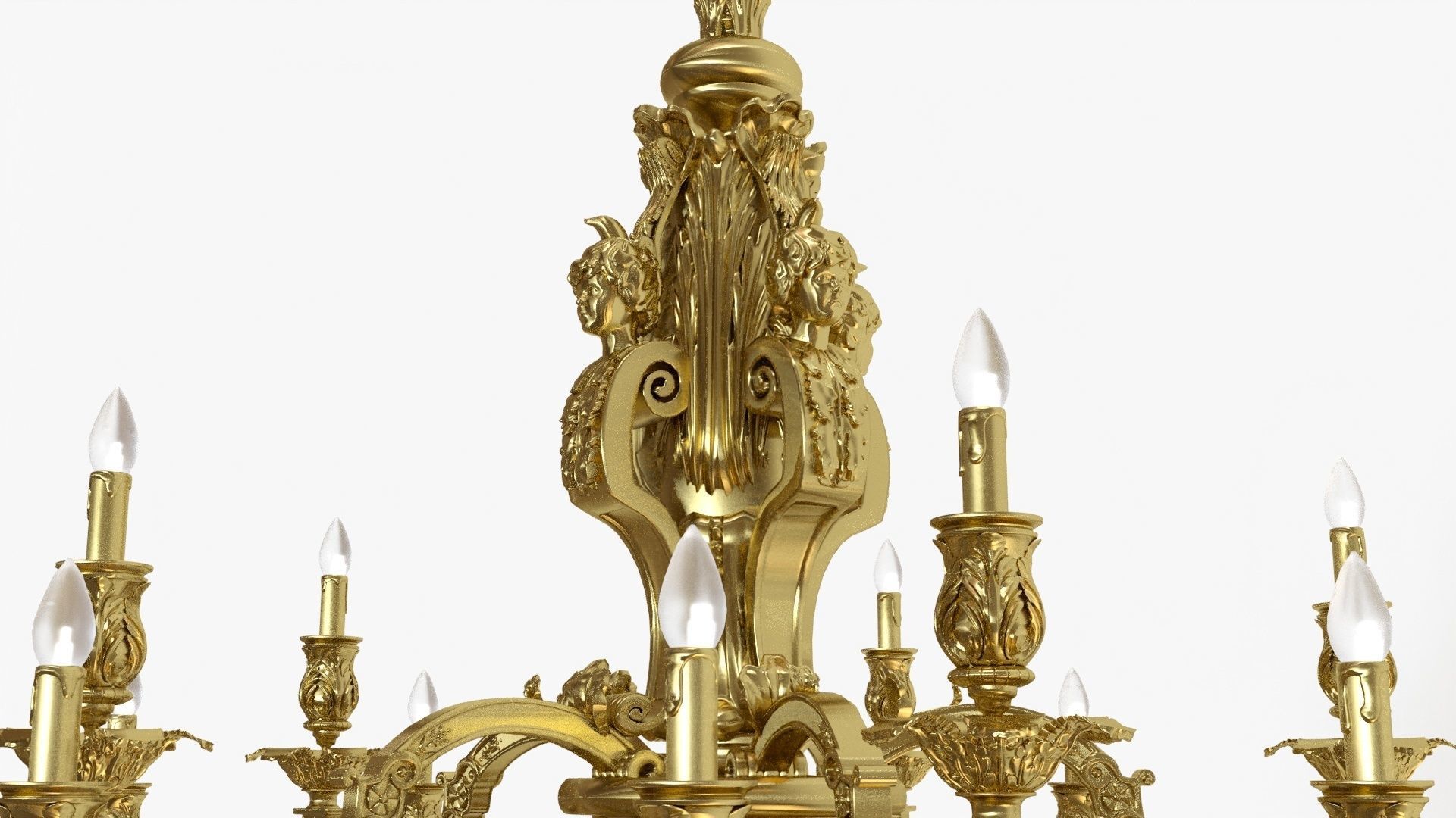 Classic bronze chandelier 0014 3D model_3