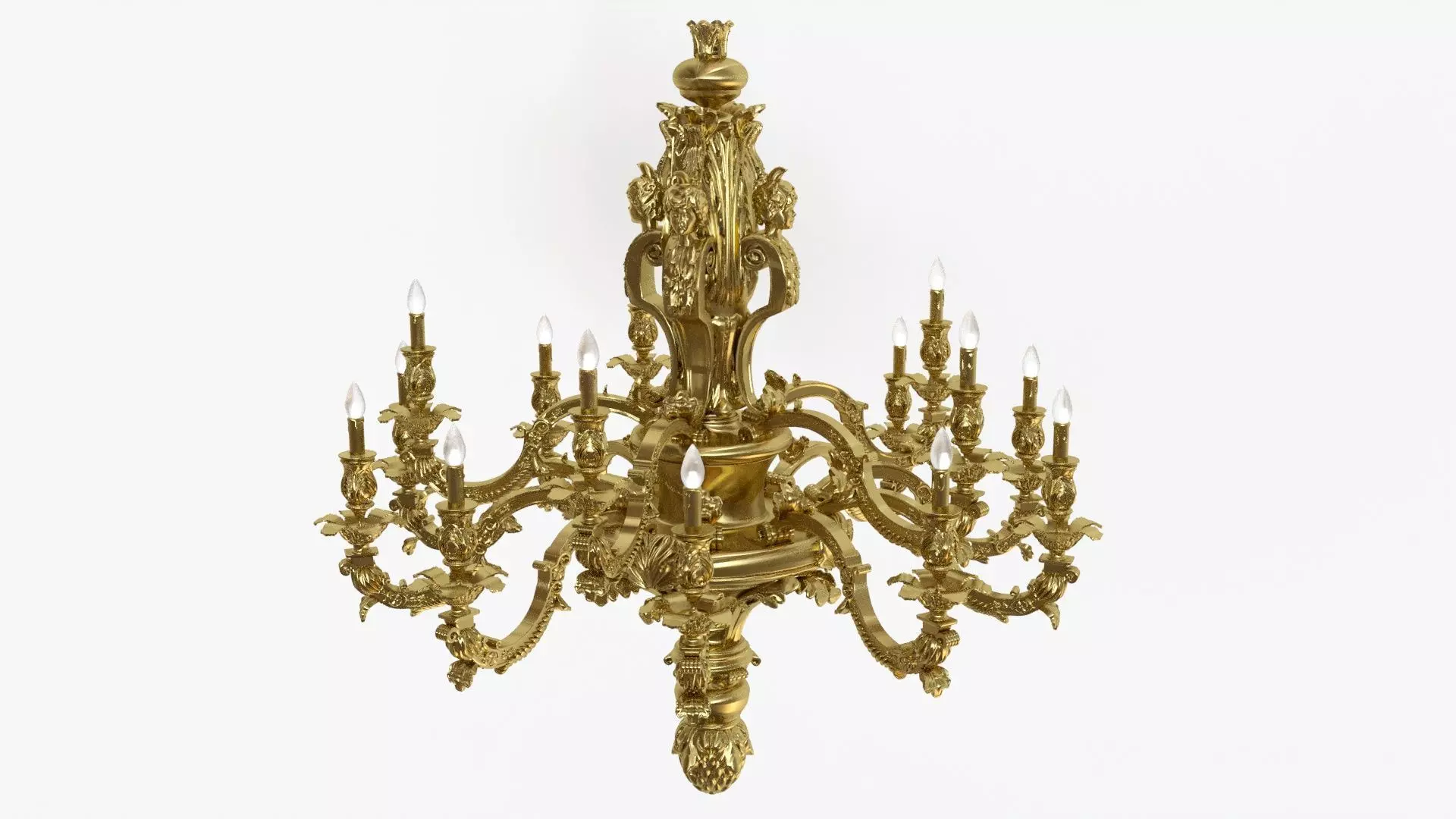 Classic bronze chandelier 0014 3D model_0