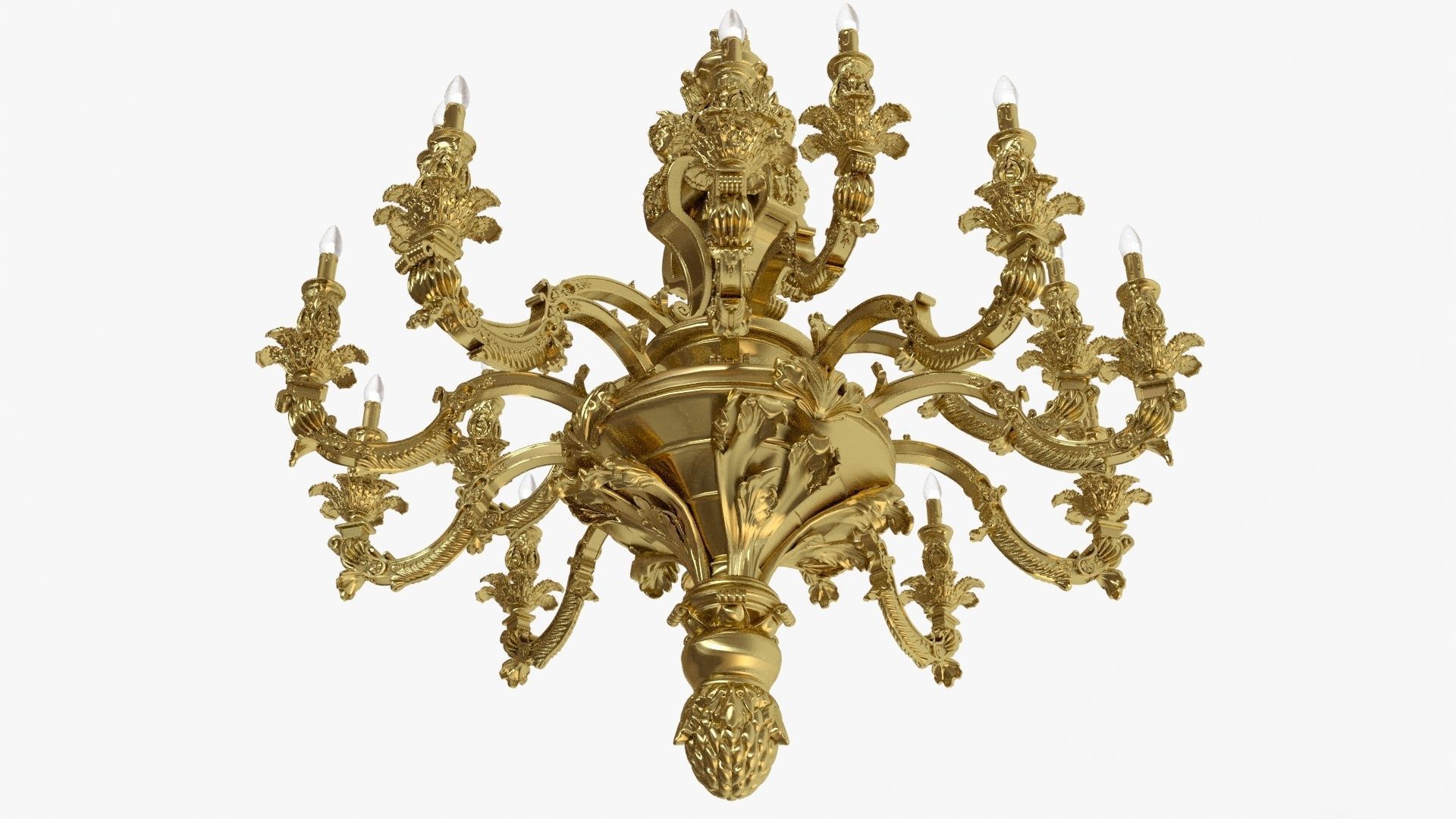 Classic bronze chandelier 0014 3D model_5