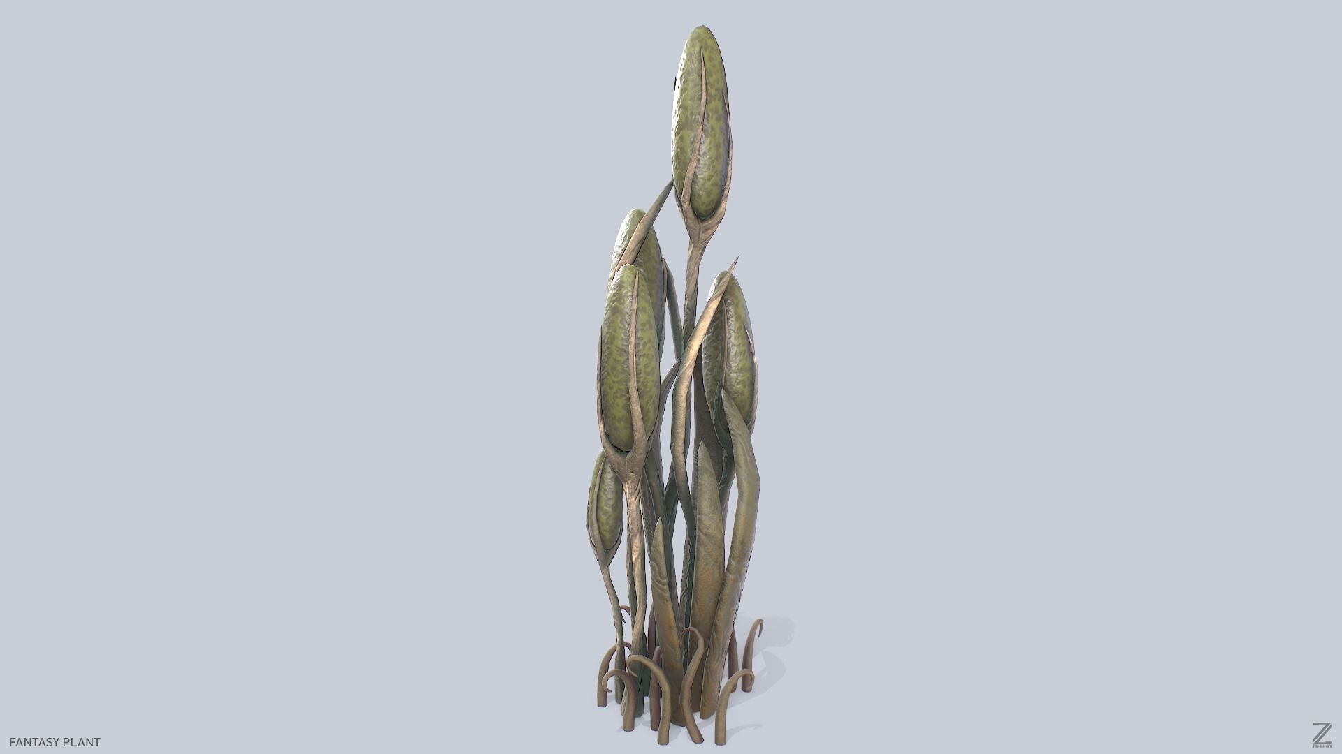 Fantasy plant Low-poly 3D model_2