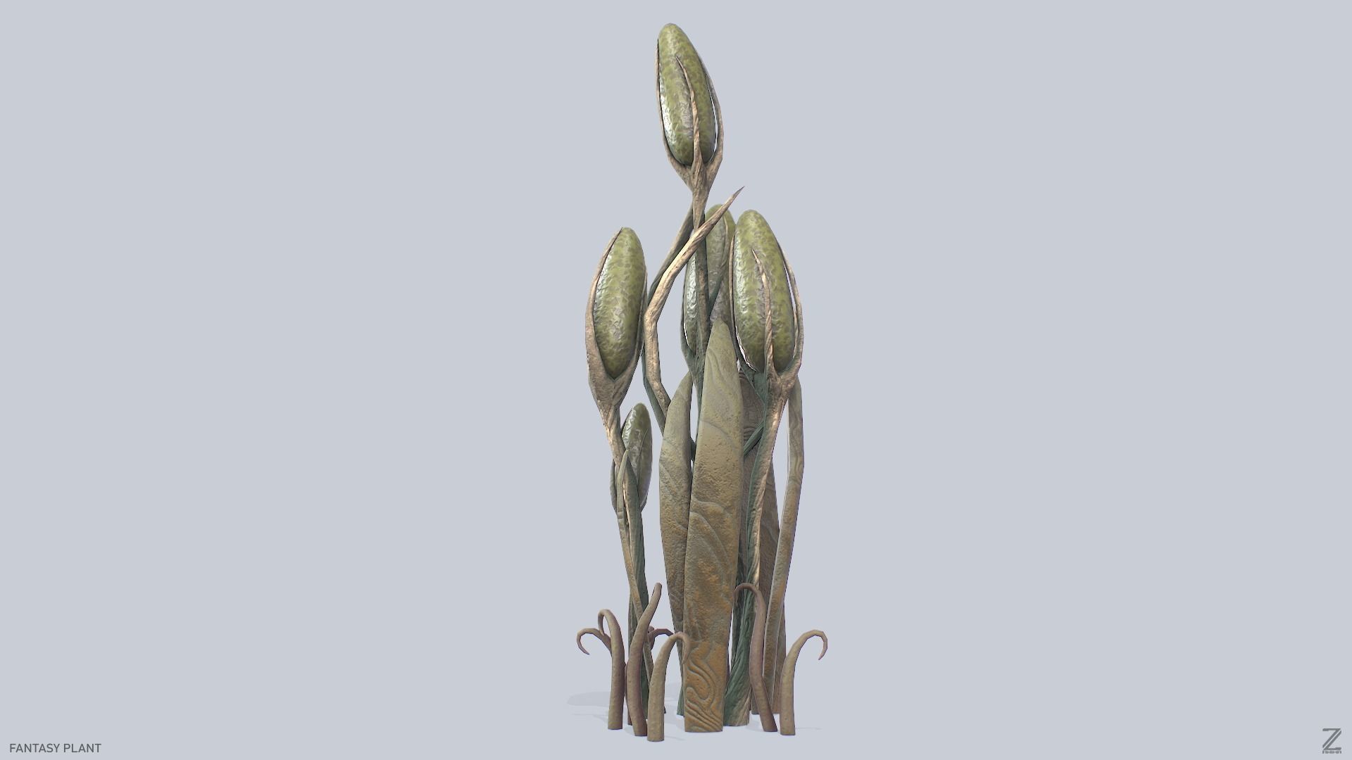 Fantasy plant Low-poly 3D model_6