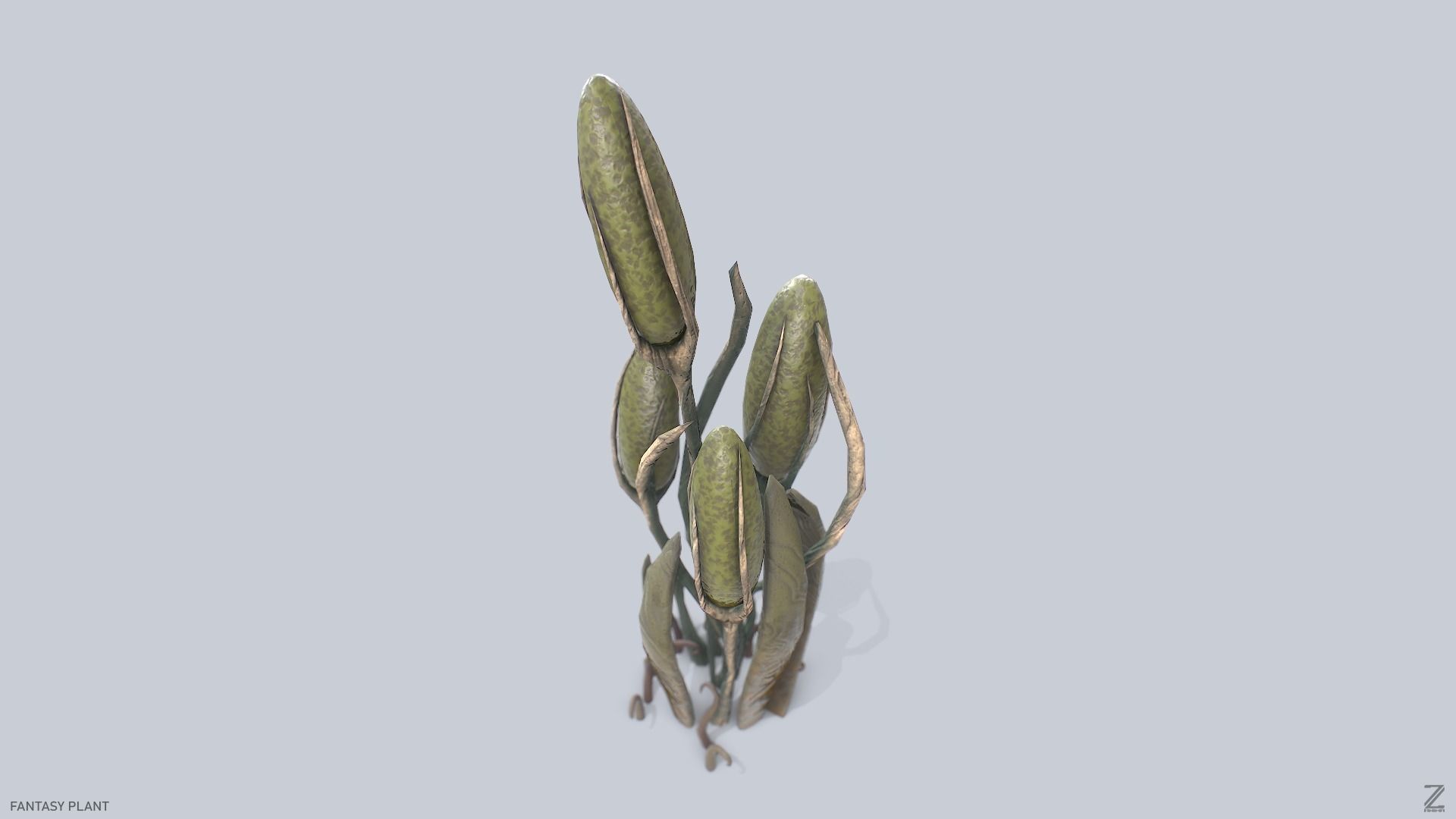 Fantasy plant Low-poly 3D model_8