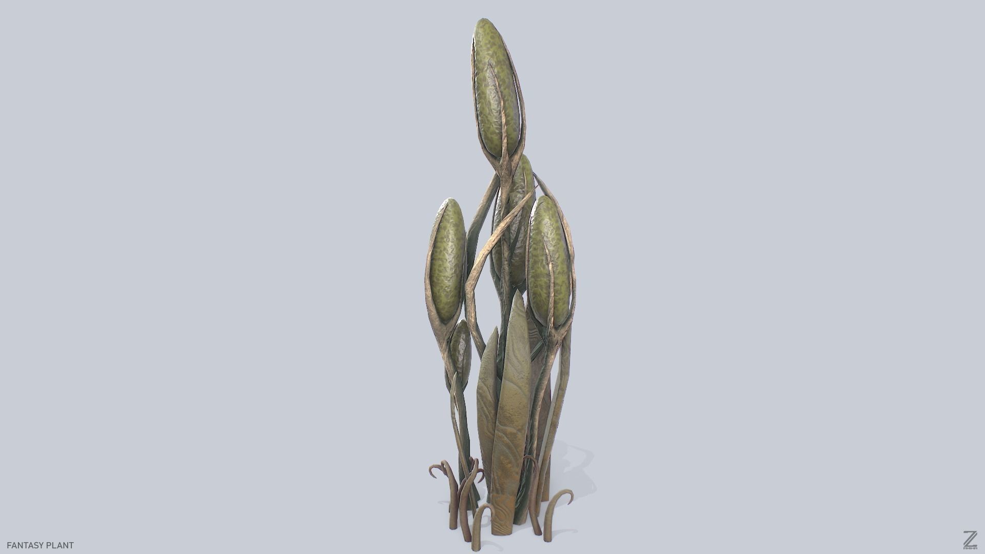 Fantasy plant Low-poly 3D model_4