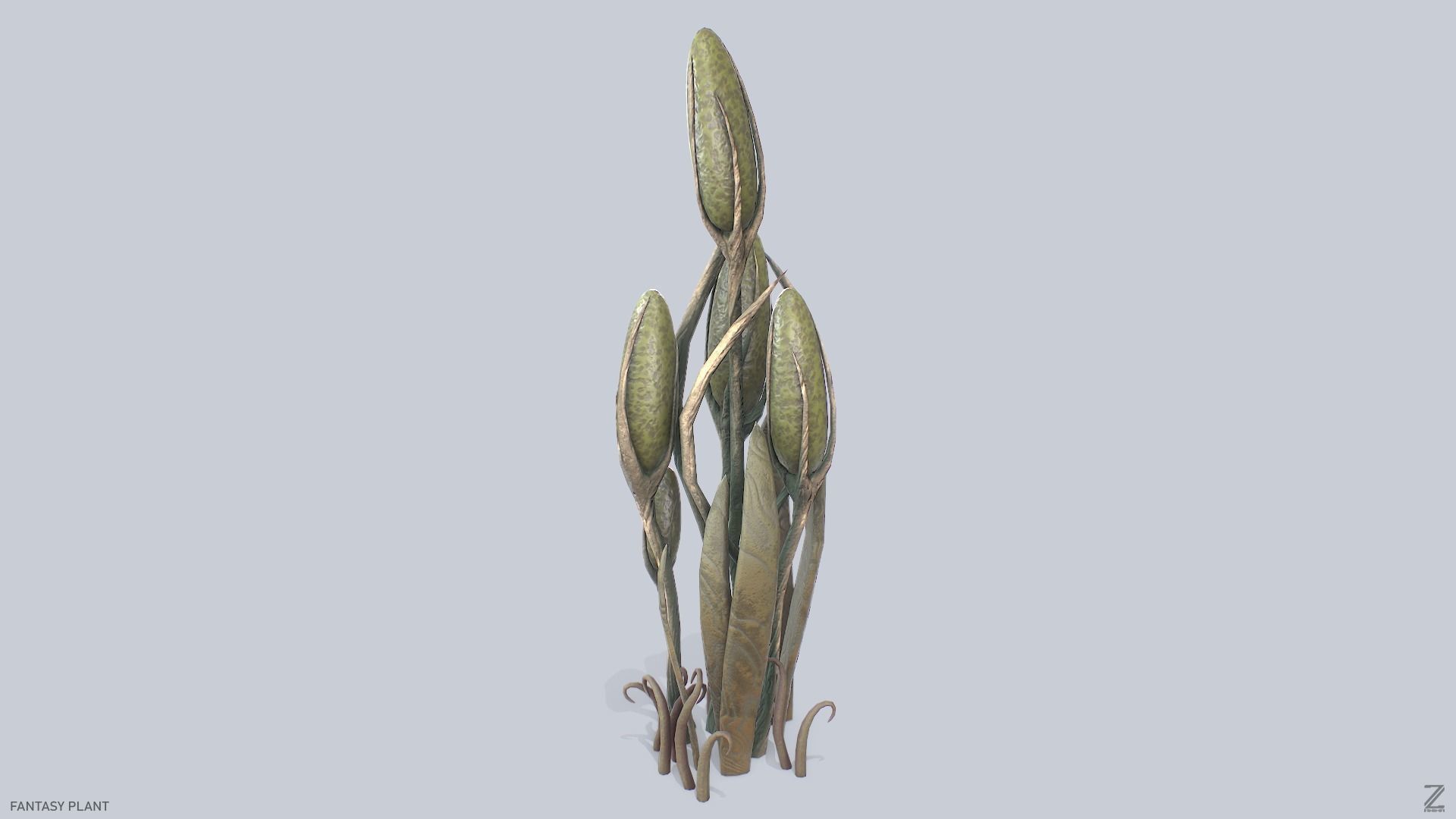 Fantasy plant Low-poly 3D model_7