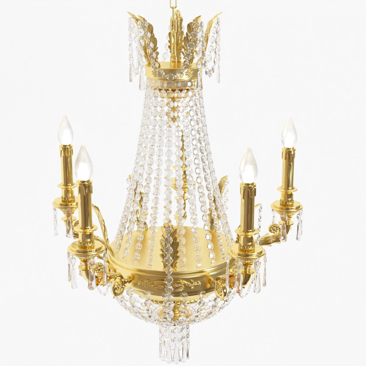 Classic bronze chandelier 0005 3D model_2